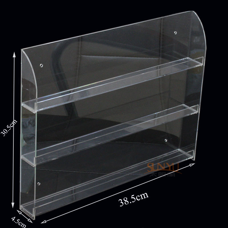  Three Tier Clear Acrylic Nail Polish Display , Nail Polish Storage Shelf 385×305×45 mm Manufactures