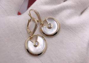  Classic White Mother Of Pearl Elegant Amulette De Cartier Earrings Manufactures