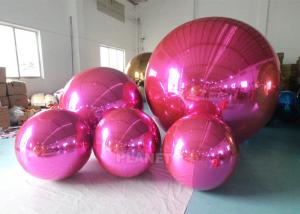  Rosed Red PVC Floating Inflatable Reflective Mirror Ball Christmas Inflatable Sphere Mirror Balloon Manufactures