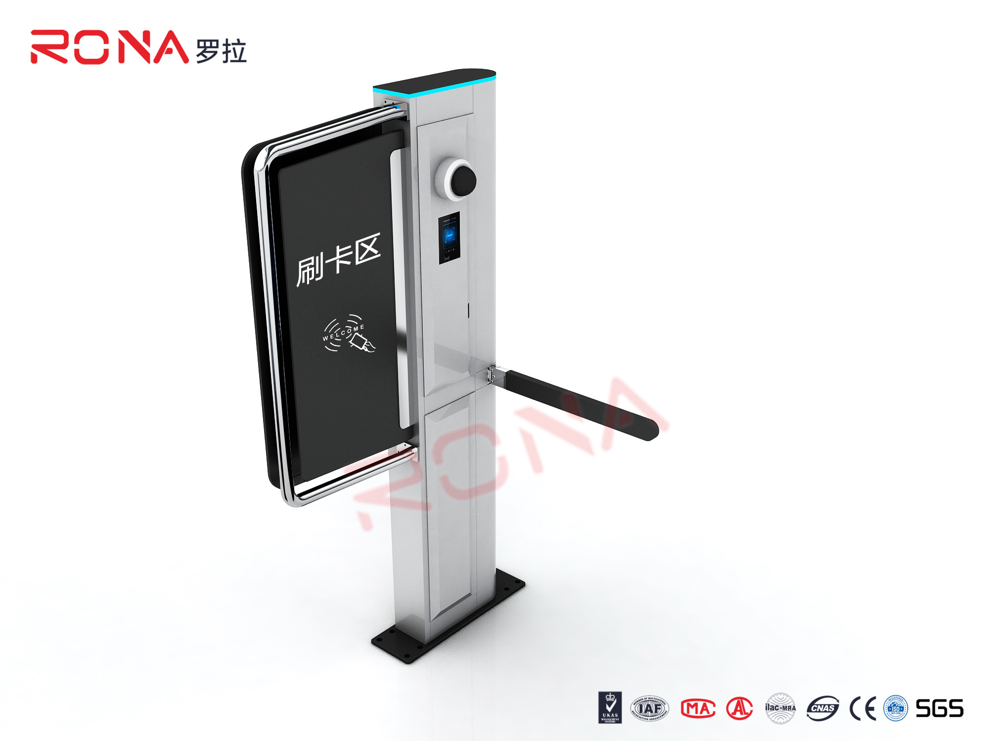  Waist Height Drop Arm Turnstile AC240V Stainless Steel For Supermarket Entrance Manufactures