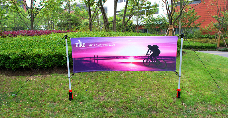  Advertising Outdoor Banner Stands With Spike / Twist Custom Width Height Manufactures