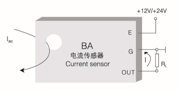 BA Series Din Rail Acrel Ac Current Transducer Straight Through 4-20ma 0-5v