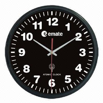 China 12-inch Atomic Analog Clock with Iron Coating Frame, Automatically Sets to Exact Time on sale