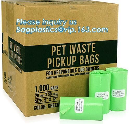 Pet Cat Dog Waste Bag / Drawstring Dog Poop Bag Leak Proof Pick Up Refill