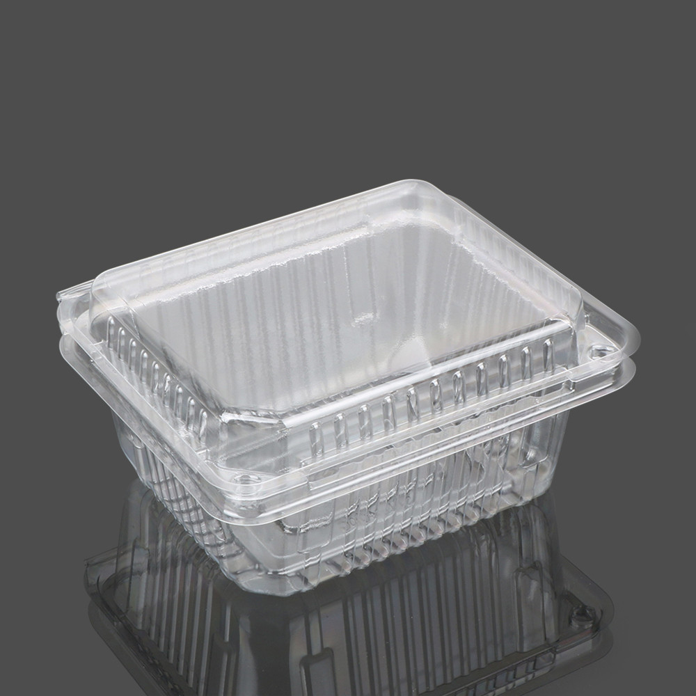 China Rectangular 15.5*13.5*7.5cm Disposable Fruit Box With Lid on sale