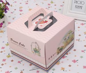 China Pink Blue Square Birthday Cake Paper Box Packaging / Gift Box Customized on sale