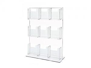  9 Pocket Vertical Acrylic Clear Board Freestanding With Sign Holder Manufactures
