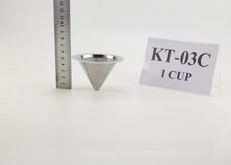  Reusable Coffee Filter Cone , Stainless Steel Coffee Cone For 4 Cups Manufactures