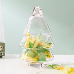 China Handmade Clear Glass Christmas Tree Storage Jar 29 Oz 825ml For Candy on sale