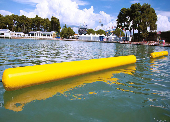  Customize Floating 0.9mm PVC Yellow Inflatable Long Cylinder Buoy Tube For Water Park Manufactures