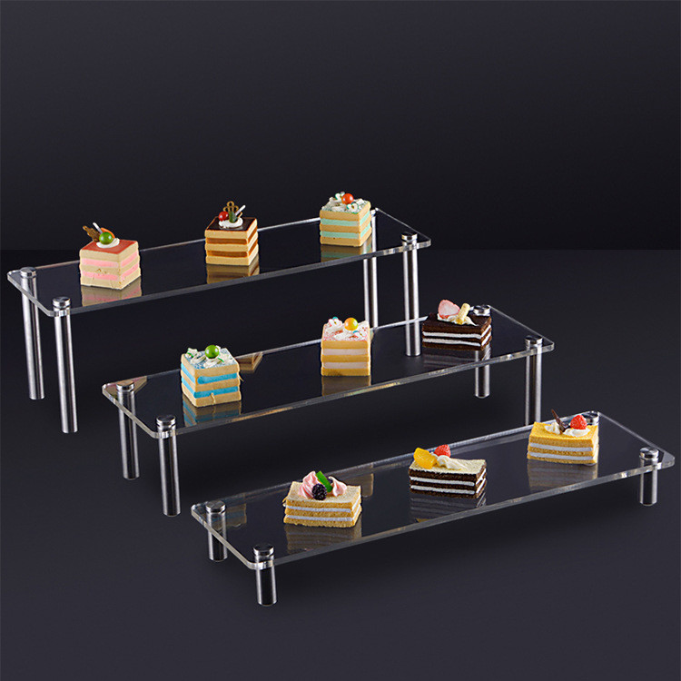  RoHS Certificated 3 Tiers Acrylic Dessert Display Manufactures