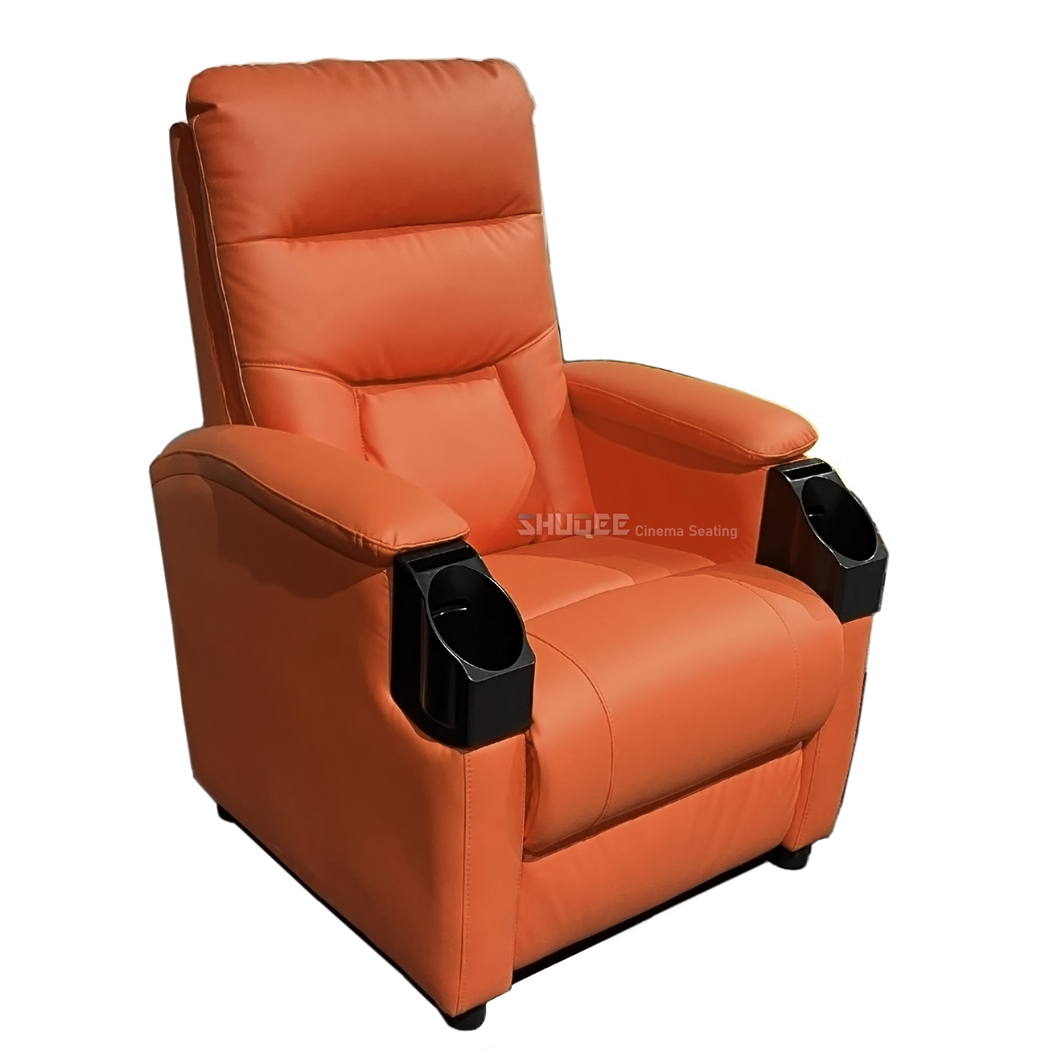  Leather Home Movie Theater Seats VIP Sofa With Tilting Cup Holder Manufactures