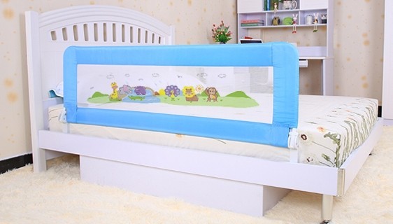 Quality Blue Portable Kids Bed Guard Rail For Queen Bed , Metal Bed Rails 150cm for sale