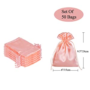 Size: Our satin bags with drawstring are size in 6 x 9.5 Inches / 15x24cm