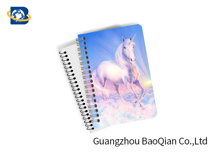  Souvenir Unicorn Animal 3D Lenticular Notebook , PET / PP Plastic Cover Notebooks Manufactures
