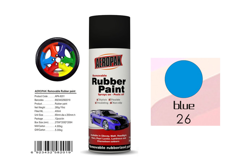  Head Light Blue Peelable Automotive Paint APK-8201-26 For Cars Body Manufactures