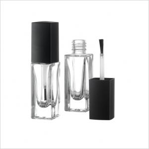 China Empty Cosmetic Nail Polish Pump Bottle With Lid Brush 7.5ml Nail Polish Remover Glass Bottle on sale
