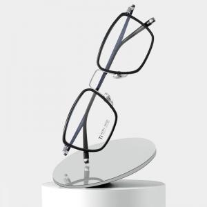  Men'S Black Acetate Glasses Optical Titanium Simple Design OEM Manufactures