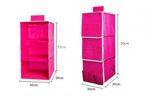 China Hanger Organizer Non Woven Storage Boxes Closet Hanging Storage Bags Rose on sale