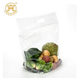 China 1KG Perforated Poly Gravure Zip Pouch Clear Plastic Bags For Packaging Salad on sale