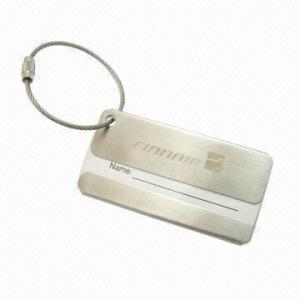  Steel Shine Metallic Luggage Tags with Steel Cord and Closure Manufactures