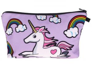  Unicorn Design Zippered Cosmetic Bag , Small Cosmetic Bag For Handbag Manufactures