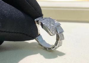  Luxury Bulgari Serpenti Ring 18k White Gold Diamond Ring ISO9001 Ceritified Manufactures