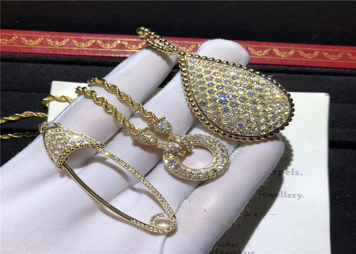  Luxury  18K Gold Diamond Necklace wholesale gold jewelry manufacturers Manufactures