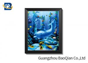  High Definition 3D 5D Lenticular Dolphin Pictures With Black PS Frame Manufactures