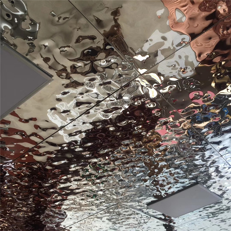 Quality Hammered Stainless Steel Sheets Rose Gold Mirror Finish For Facade Wall Cladding  Curtain Wall Ceiling for sale