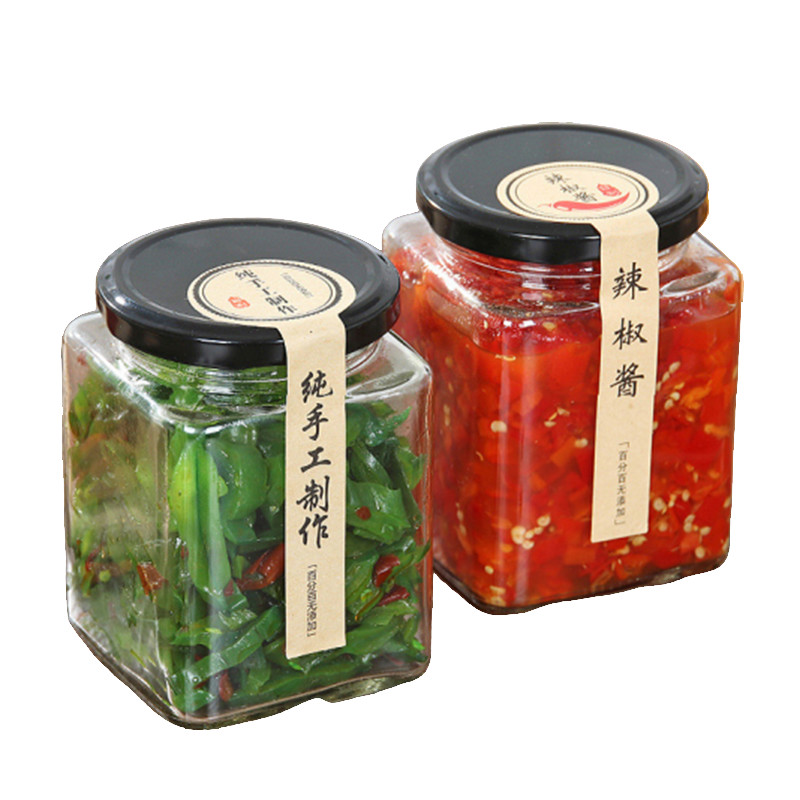 China Square Glass Jam Jar For Jelly Storage Leak Proof Plastisol Lined Lids Multi Volume on sale