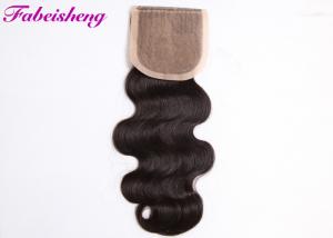 China Free Part Silk Base Closure Body Wave , Peruvian Virgin Hair Bundles With Silk Closure on sale