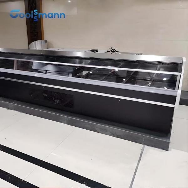 Quality Customized 1875mm Length Meat Display Case , 380L Food Display Cooler Refrigerator for sale