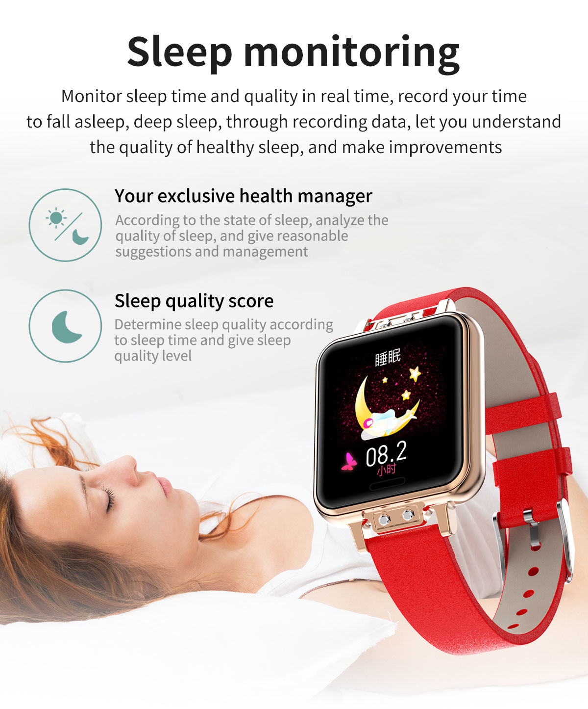 Menstrual Cycle Monitor 1.22" Ladies Bluetooth Smart Watch