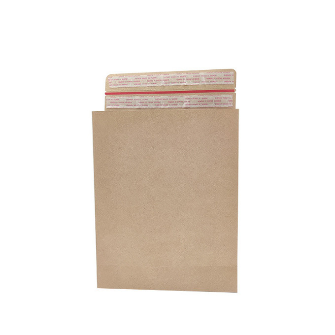  100% Biodegradable Kraft Mailer Paper Bag Self Adhesive Seal Sides And Bottom Gusset Manufactures