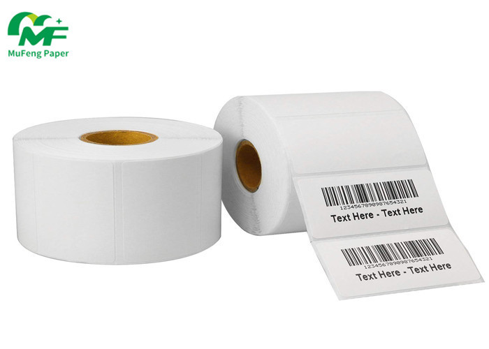 China 49*76mm Direct Thermal Label Roll Blank Permanent Adhesive For Barcode Label Printers on sale