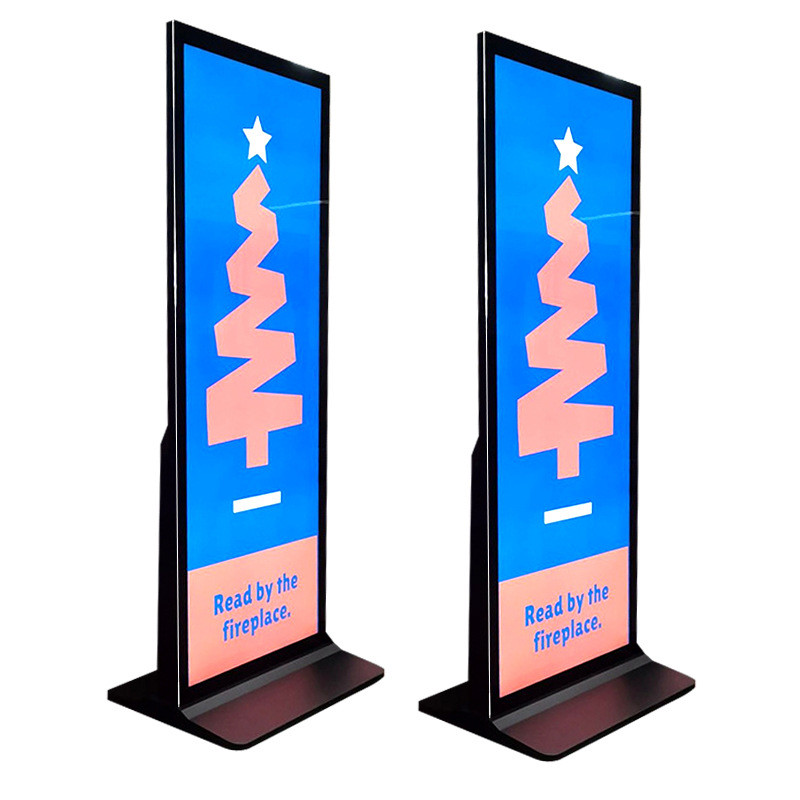  75inch Double Sided LCD Display Transparent Floor Stand Poster Kiosk Manufactures