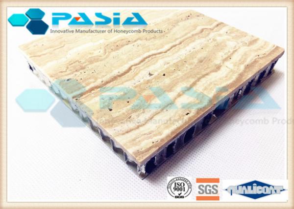 Quality Interior Wall Design Lightweight Cladding Panels , Travertine Composite Stone Panels for sale