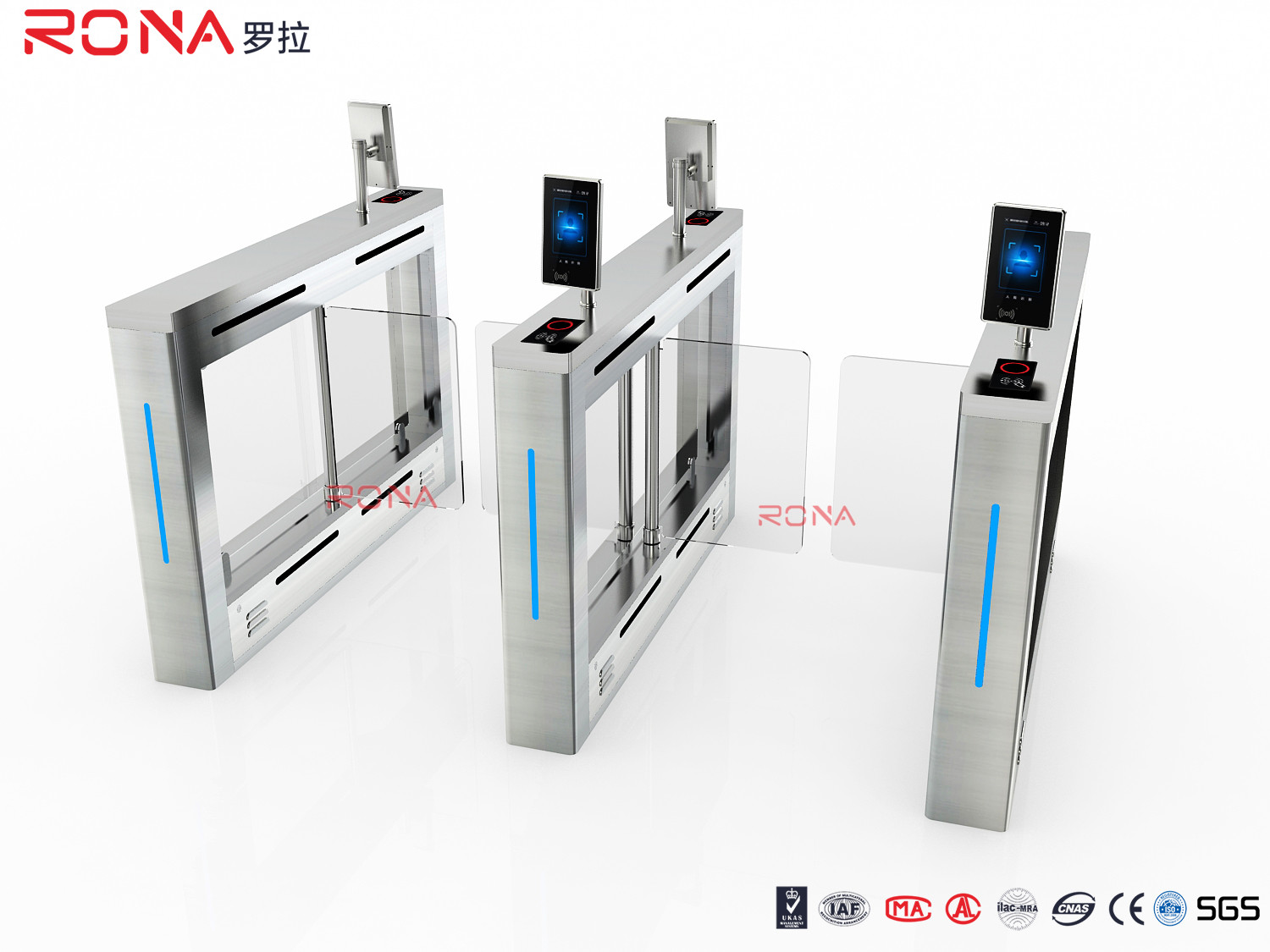  Rfid Automatic Acrylic Arm Swing Barrier Gate Turnstile 550-1100mm Passage Width Manufactures