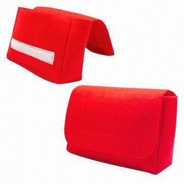  Felt Cosmetic Bag with Hook-and-loop Closure Manufactures
