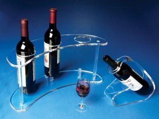  Transparent And Healthy 3 Bottle Acrylic Wine Racks With Fashion Shape Manufactures