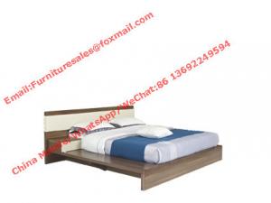  Modern design king Bed in melamine MDF board furniture and Leather upholstered headboard Manufactures