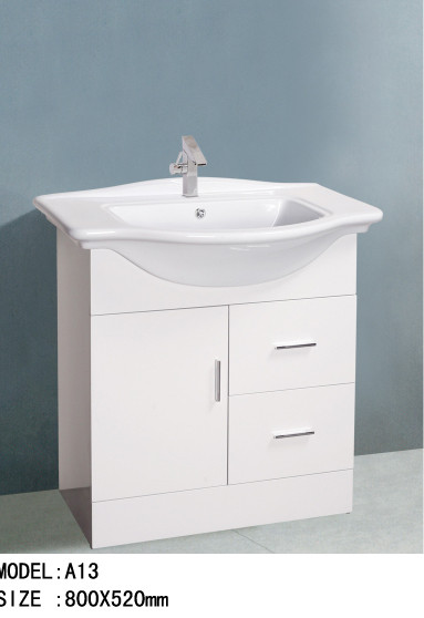  Customized shapes MDF Bathroom Cabinet white color 80 X 52 / cm Drainage Included Manufactures