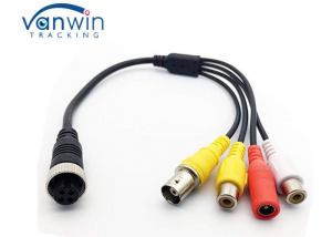 China Bare Copper Wire DVR Accessories Aviation Female To 2 RCA Jack BNC Female DC Male Adapter M12 on sale