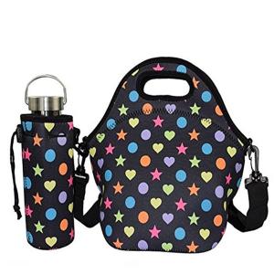  High level outdoor picnic insulated neoprene lunch tote with water bottle cover.Size:30cm*30cm*16cm Manufactures