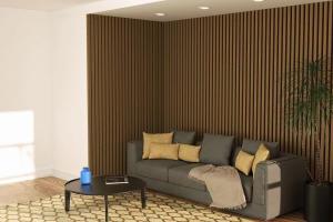  Linear Wood Slats Fireproof Decorate Wood Acoustic Panels Sound Absorbing Manufactures