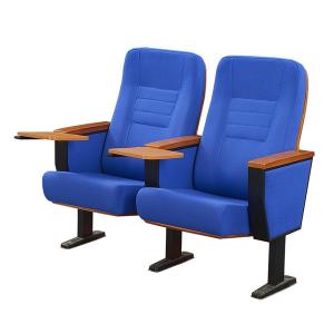 China Dark blue Wooden Armrest   Stain Resistant Folding Cinema Seats on sale