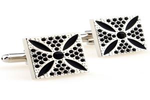  White Nickel Free Stainless Steel Cufflinks With Die Casted And Plated Process Manufactures