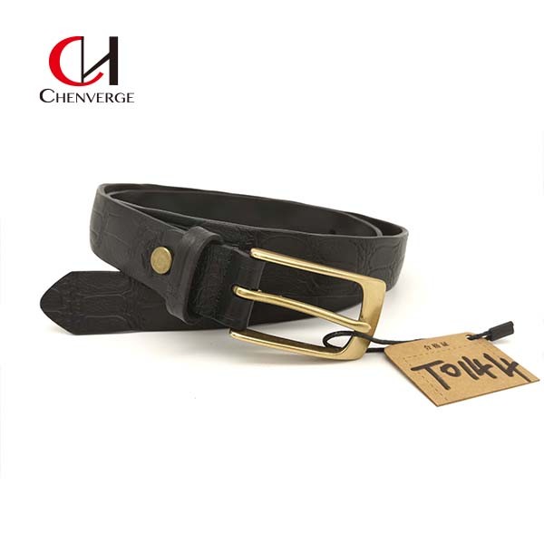 China Practical Antiwear Copper Buckle Belt , Multipurpose Brass Buckle Leather Belt on sale