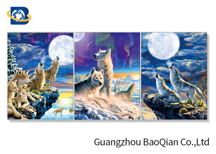  3d Lenticular Printing Picture Of Animal Wolf , Custom Decorative Wall Art Manufactures